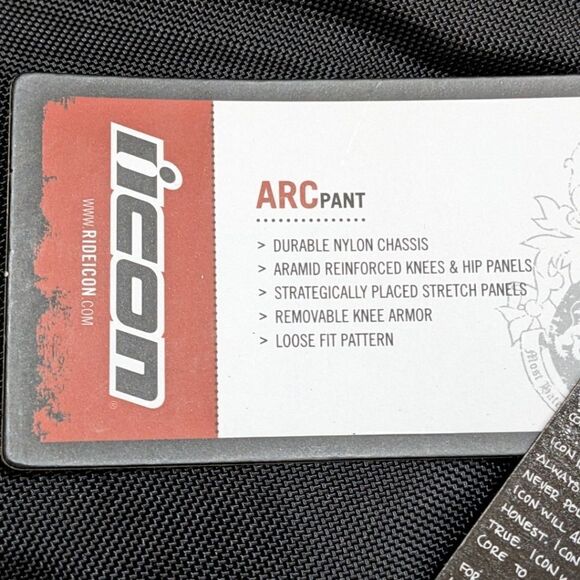 Icon Motorsports Arc Pant in Stealth Black Motorcycle Trousers Men's Size 42 NWT - Picture 4 of 9